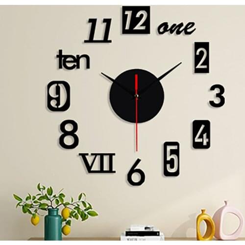3d Wall Clock Mirror Wall Sticker Creative Diy Wall Clock Removable Art Decal Sticker Home Decor Living Room Silent Clock 3d