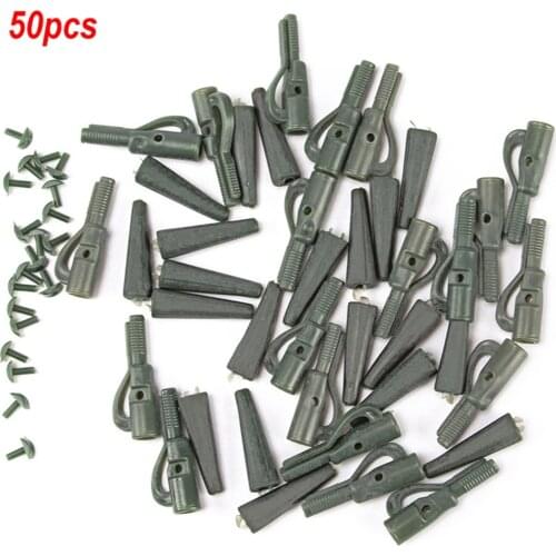 50Set/Bag Fishing Carp Terminal Tackle Safety Lead Clips with Pins Tail Rubber Tubes Carp Fish Tackle Tool