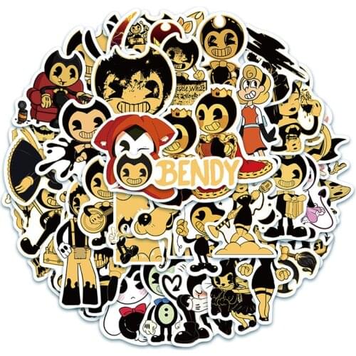 50PCS pack Cartoon Anime Bendy Ink Machine Game Stickers Skateboard Fridge Guitar Laptop Luggage Toy Sticker