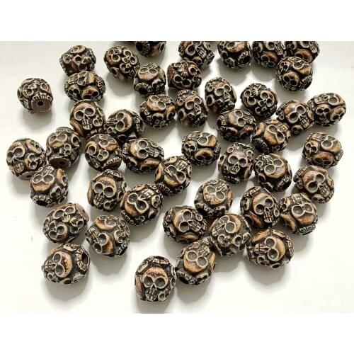 50 pcs cool mens biker Horror Silent Skull Decoration Decor Party beads