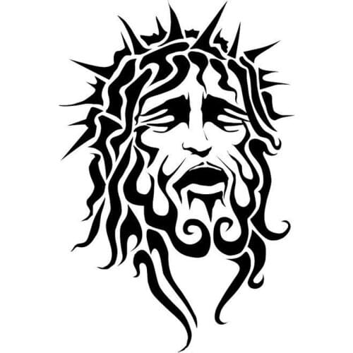 8.7cm*13.1cm Fun Jesus Head Art Desing Vinyl Car-styling Car Stickers Decals S6-3430