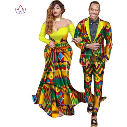 Sweet Lovers Matching Couples Clothes Gift Valentine' day Long Sleeve Women Maxi Dresses and Mens Jacket Suits Plus Size WYQ40