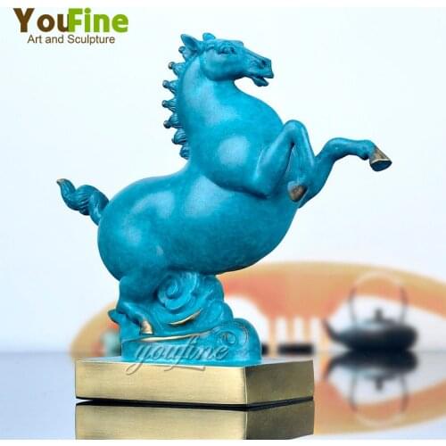 Modern Art Bronze Horse Sculpture Hand Painted Bronze Horse Statue Cast Bronze Crafts figurine For Home Hotel Office Decor