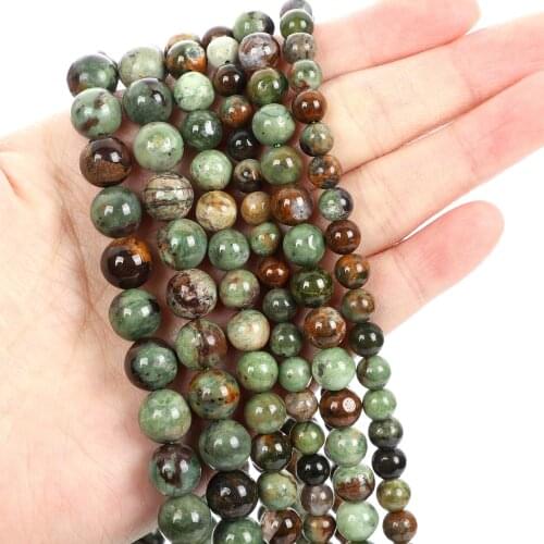 1Strand/Lot 6/8/10mm Natural Stone Green Opal Round Beads Loose Spacer Bead For Jewelry Making DIY Accessories