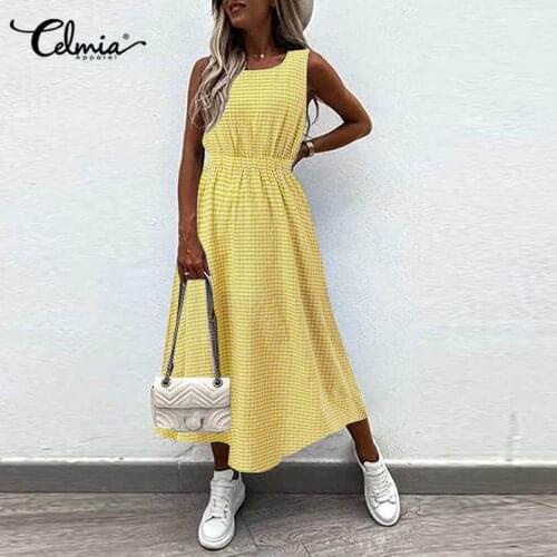 Летние платья в клетку Celmia China At AliExpress
