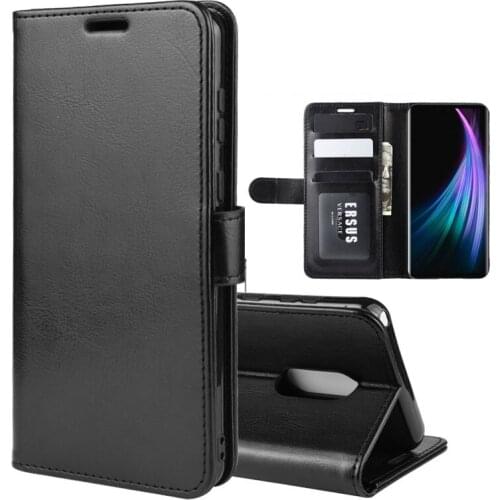 Luxury Retro R64 PU Leather Flip Case For Sharp Aquos Zero 2 6.5 inch Horizontal Phone Cover Stand Holder