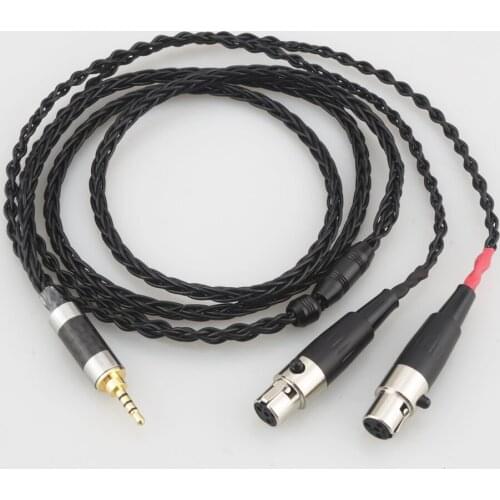 Black Silver Plated HIFI Cable 2.5mm Balanced Earphone Headphone Upgrade Cable for Audeze LCD-3 LCD3 LCD-2 LCD2 LCD-4