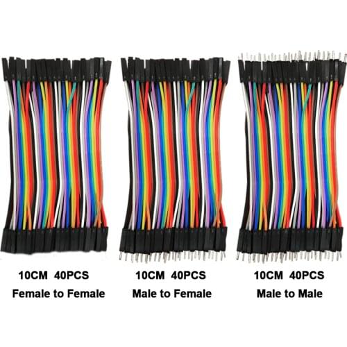 Dupont line 120pcs 10cm 40Pin M-M + M-F +F-F jumper wire Dupont cable for Arduino DIY Project Breadboard