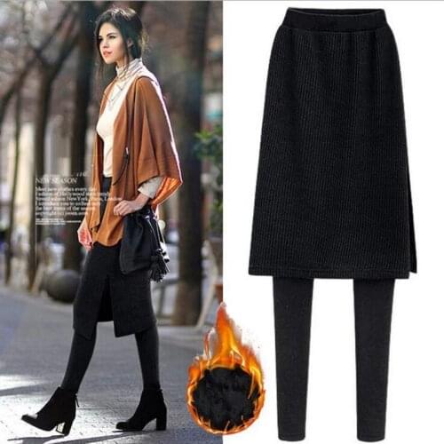 Skirt Leggings Fleece Skinny Pants Plus Size Thick Long Trousers Warm Soft Elastic Us 24 ouc2695
