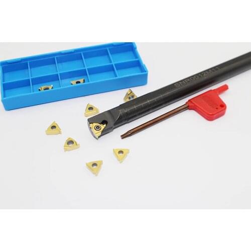 10pcs 11IR A60 or AG60 Carbide Thread Inserts and SNR0012M11 Holder CNC Lathe Machine Threading Toolholder Set