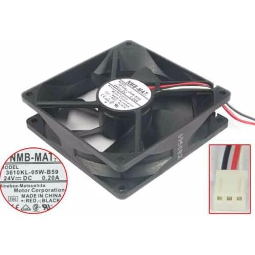 NMB-MAT 3610KL-05W-B59 F00 DC 24V 0.20A 3-wire 92x92x25mm Server Cooling Fan