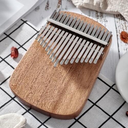 Kalimba 17 Keys Thumb Piano, Portable Full Solid Single Board Mahogany Africa Thumb Piano Mbira Mini Keyboard Musical Instrument