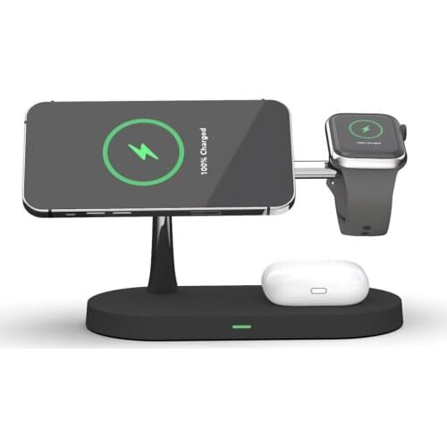 Wireless Charger Stand black For Air Pod 5 in 1 Phone Wireless Charging Dock Qi Fast Wireless Charger Holder