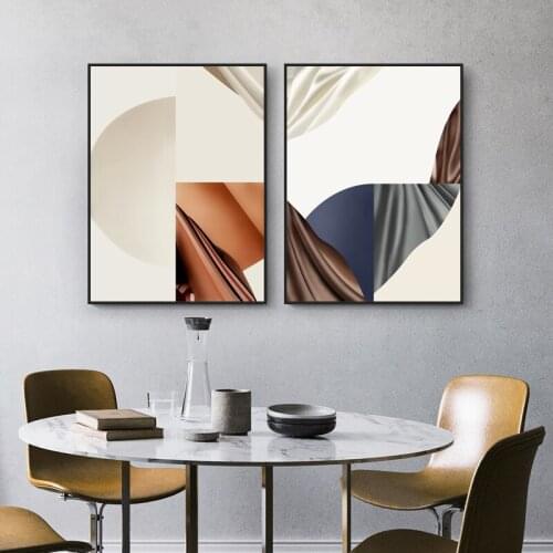 Semicircle Rectangle Morandi Color Combination Abstract Simple Wall Poster Canvas Painting and Print Home Living Room Decoration