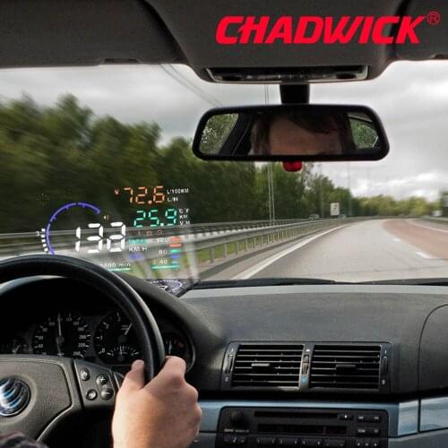 CHADWICK A8 HUD Car Head Up Display LED Windscreen Projector OBD2 Scanner Speed Warning Fuel Consumption Data Diagnostic 5.5inch