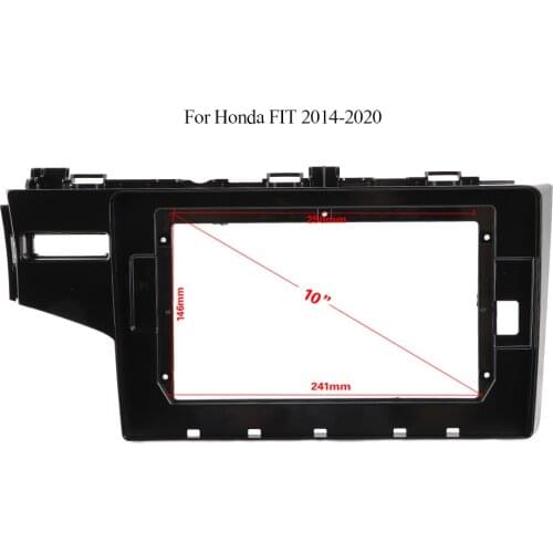 Double Din Black ABS Trim Fascia Frame For Honda Fit 2014-2020 Refit Car 9" Android Radio Navigation DVD Mounting Dashboard New