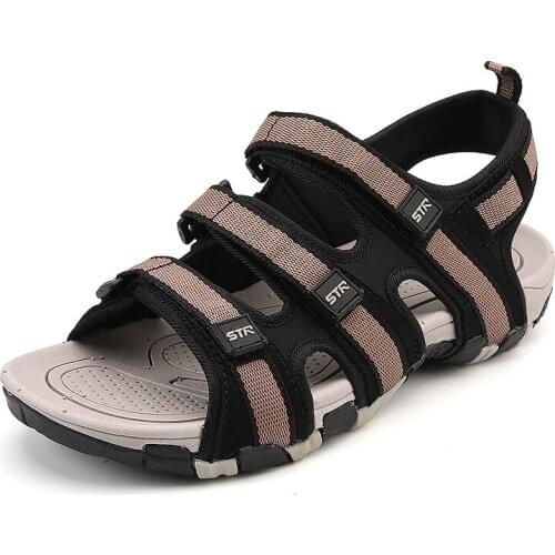 Summer Men Sandals Mens Summer Strap Shoes Fashion Velcro Sandal Waterproof Casual Beach Shoes