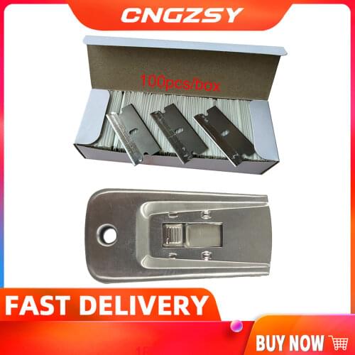 Stainless Glue Remover Car Paint Adhesives with 100pcs Replacement Blade Home Hardware Floor Cleaner Retractable Spatula E35+E13