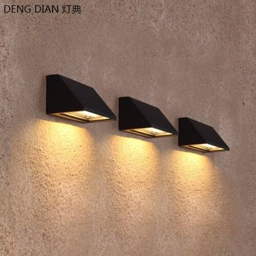Modern LED outdoor lighting wall lamps waterproof aluminum wall light Corridor balcony hallway garage porch lights 8W Black