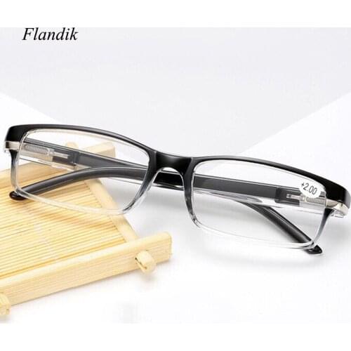 Unisex Vintage Folding Reading Glasses With Case Half Transparent Square Optical Frame Portable Presbyopic Eyeglasses +1.00+2.00
