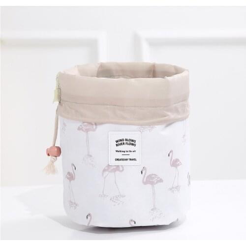 Women 2020 fashion High Capacity Nylon beauty makeup bags Travel Barrel Shape Cosmetic Bag Wash Baging Makeup bathroom Organizer