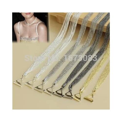 Women Intimate bra accessories decorated shinning metal Chain shoulder rhinestone bra straps replacement underwear belt