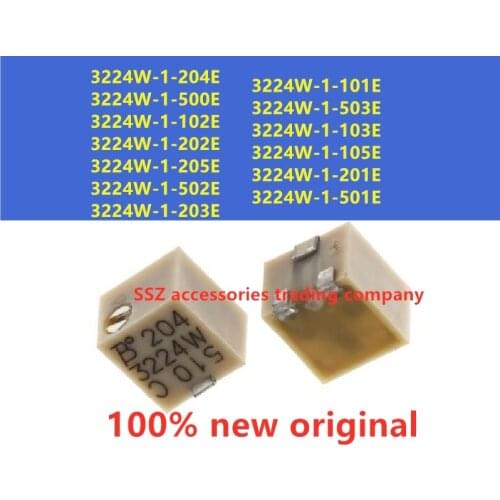 10PCS 3224W-1-204E 3224W-1-500E 3224W-1-102E 3224W-1-202E 3224W-1-205E 3224W-1-502E 3224W-1-203E 3224W-1-101E 3224W-1-503E