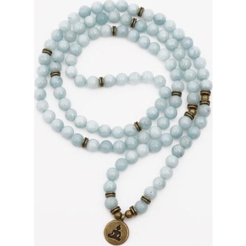 108 beads 8mm elastic adjustable Lotus life tree Buddha OM eye Chakra Reiki agate Onyx Yoga Bracelet necklace uij45