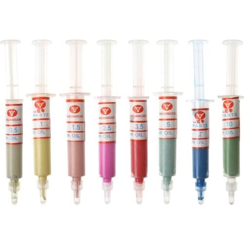 2021 New 8Pcs Diamond Polishing Lapping Pastes Compound Syringes Set 0.5-10 Micron Tools