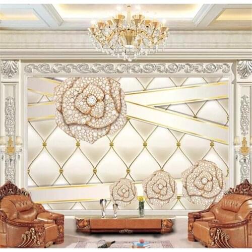 Beibehang Custom wallpaper 3d Nordic soft bag modern minimalist diamond flower jewel wall papers home decor living room 3d mural