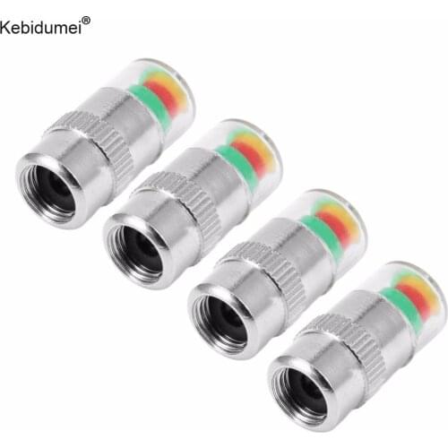 4pcs/Lot tire pressure indicator cap tire Monitor pressure gauge Valve Stem Cap Sensor Indicator Eye Alert air pressure gauge