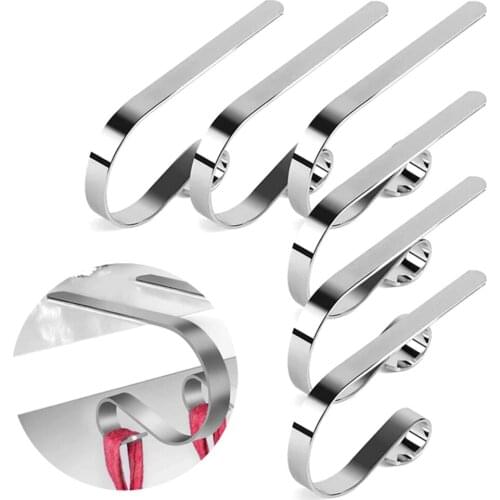 6PCS Christmas Decoration Hangers Stocking Holder Fireplace Hook Ornament Hooks Quality Stainless Steel Hot Fashion Metal