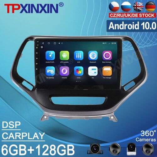 Android 10.0 6+128GB Radio For JEEP Cherokee 2015-2019 Car GPS Navigation Multimedia Carplay Head Unit Recorder DVD Video Player