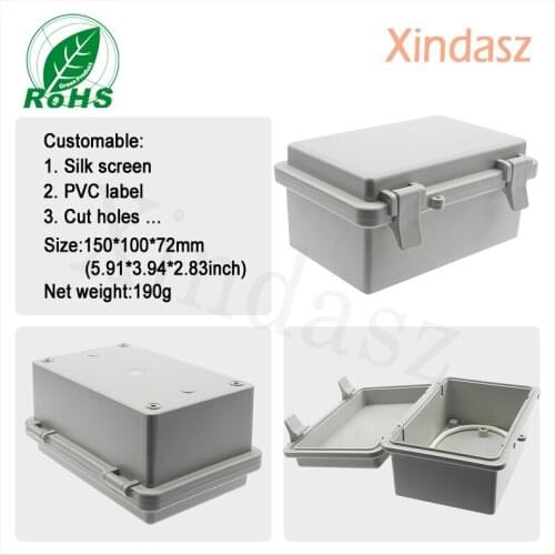 Free shipping 150*100*72mm hinged waterproof plastic waterproof box plastic boxes for electronics with lock