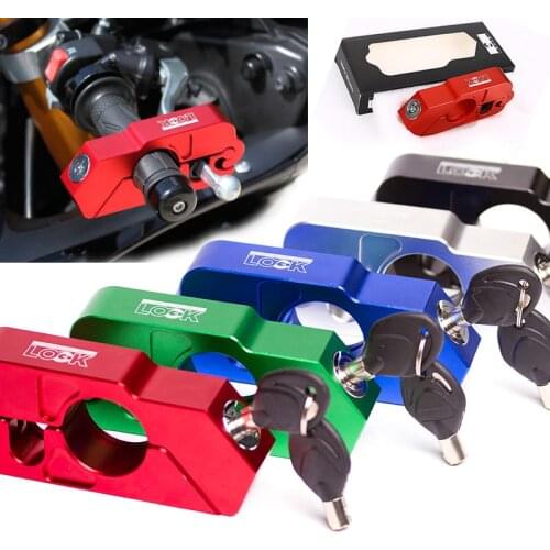 Motorcycle Grip Lock Security Safety Handlebar Handset Locking Fit Scooter ATV Dirt Street Bikes Anti Theft