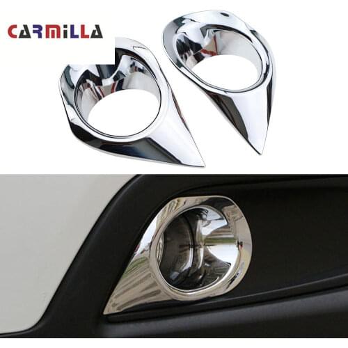 Carmilla 2Pcs/Set Car Styling Chrome Front Left Right Fog Light Lamp Frame Cover Trim Decoration for Peugeot 2008 2014-2019