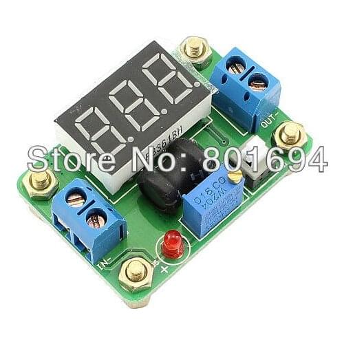 DC-DC Power Supply Module with Voltmeter 4.5V-24V Step Down to 0.93-20V 2A 12V Buck Converter