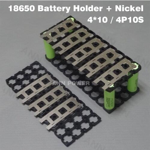4*10 (4P10S) 18650 battery holder + 4P2S Nickel strip Used for 36V 10Ah lithium ion battery pack 4*10 holder and 4*2 nickel belt