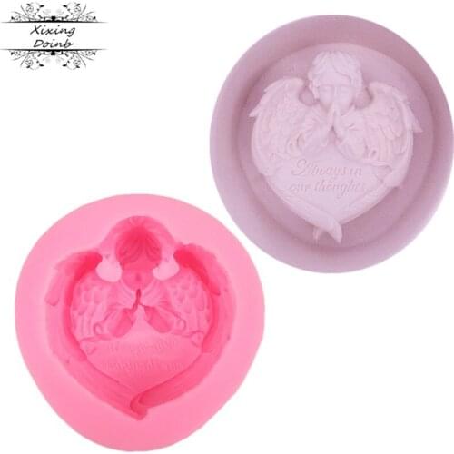 DIY wish Angel shape hand soap mold soap making cake baking accessories silicone cup cake mold
