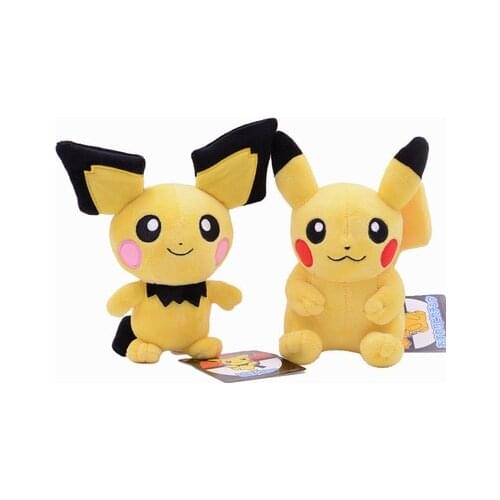 Kawaii Pikachu Pokemon Pichu Plush Doll Toy Pikachu Juvenile Version Evolution Toy Hobby Doll For Kids Girls Xmas Birthday Gift