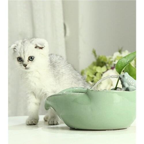 1.2L Frog Ceramic Cat Water Fountain Dogs Drinking Porcelain Cats Drinking Dog Feeder Puppy Water Dispenser Pet Bowl Drinkers