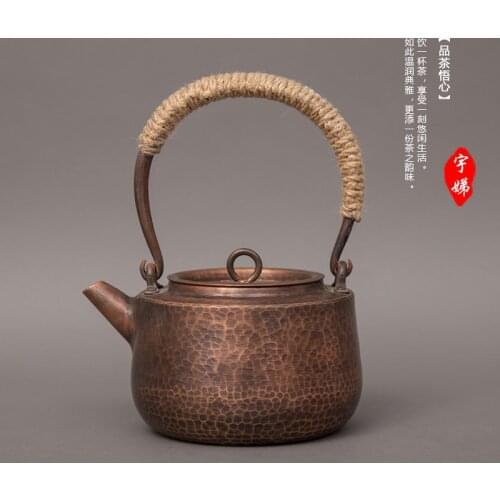 Boiling water health tea pot kungfu teaware pure copper tea set handmade teapot kettle