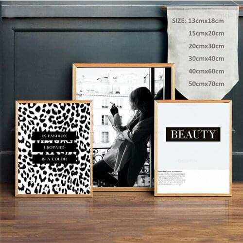 Leopard Color Fashion Canvas Painting Black White Smoking Woman By The Window Poster Wall Art Beauty Quotes Pictures Home Decor