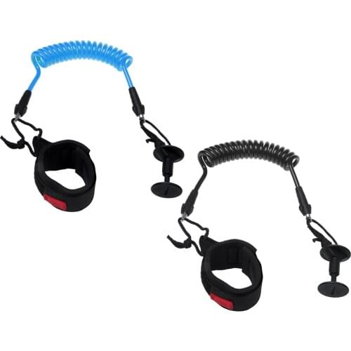 2pcs Bodyboard Coiled Wrist Leash Bodyboard Wrist Leash 5 Ft Black+Blue Great Accessary for your Friends
