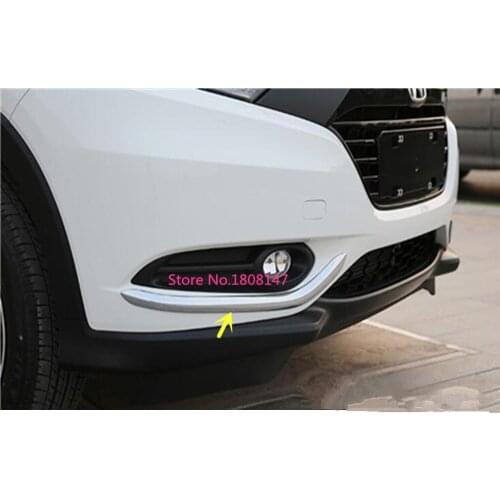 Car Front Side Bumper Corner Protection Trim Frame Stick ABS Chrome 2pcs For Honda HR-V HRV Vezel 2014 2015 2016 2017 2018
