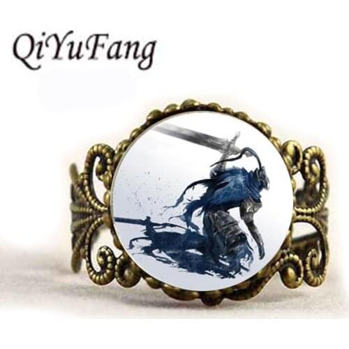 QiYuFang Dark Souls III Blade of the Darkmoon Choker ring Women Jewelry Vintage Bronze Dark Souls 3 - Covenant Dark Souls Rings