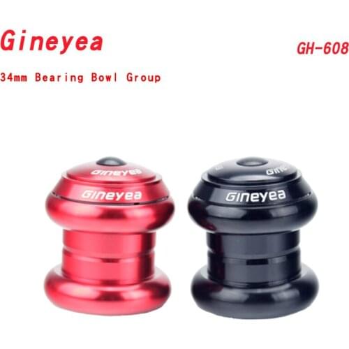 Gineyea bicycle aluminium alloy bearing bowl 34mm straight-end tube frame 28.6mm front fork external CNC bowl set bike accessori