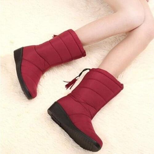 New Winter Women Boots Mid-Calf Boots Female Waterproof Ladies Snow Boots Girls Winter Shoes Woman Plush Insole Botas