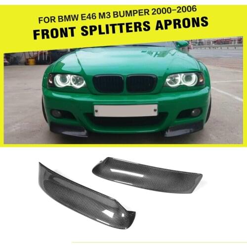 Carbon Fiber Car Front Bumper Lip Spoiler Splitters for BMW 3 Series E46 M3 Coupe 2000 - 2006 Aprons Cupwings Flaps Winglets