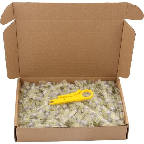 AWG12 -10 100/300/500PCS Heat Shrink Solder Sleeve Insulated Waterproof Electrical Butt Splice Wire Connectors Terminals Kit